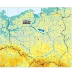 Mapa Polski magnetyczna - fizyczna 71 x 60 cm